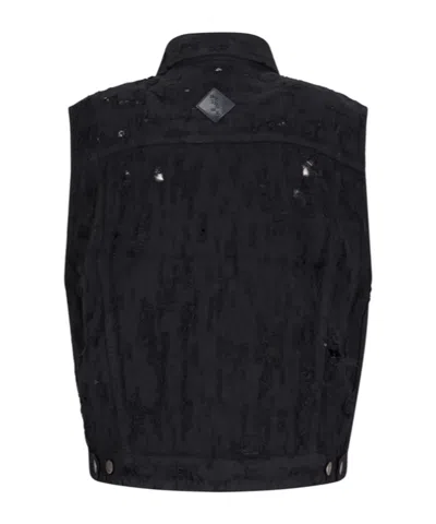 Haikure Ryder Satin Bull Vest In Carbon In Black