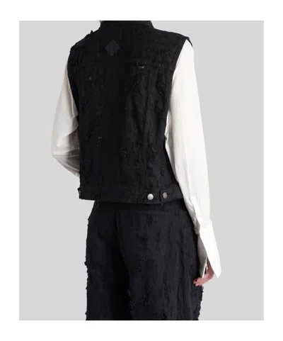Haikure Ryder Satin Bull Vest In Carbon In Black
