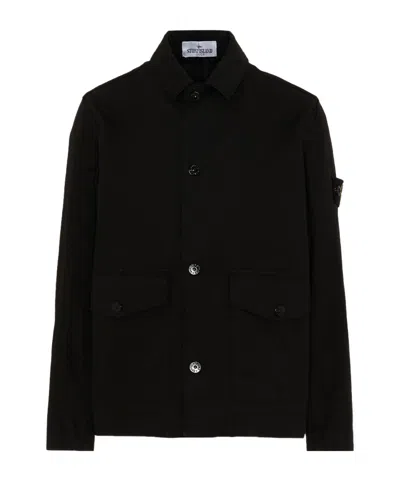 Stone Island Buttoned Jacket In Black