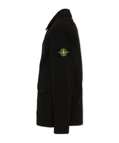 Stone Island Buttoned Jacket In Black