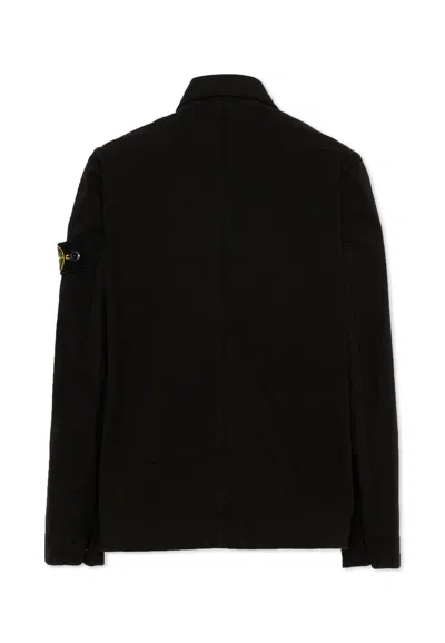 Stone Island Buttoned Jacket In Black