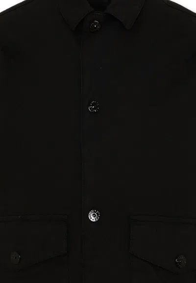 Stone Island Buttoned Jacket In Black