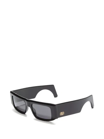 Valentino Garavani Eyewear Rectangular Acetate Eyewear In Black