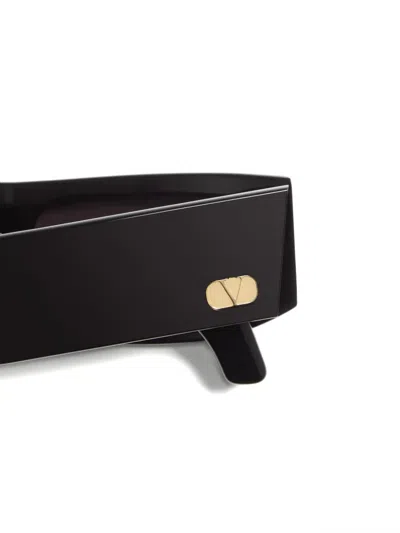 Valentino Garavani Eyewear Rectangular Acetate Eyewear In Black