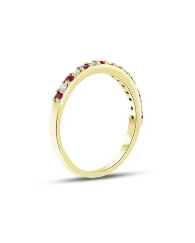 Levaron 14k 0.35 Ct. Tw. Diamond & Ruby Stackable Ring In Multi