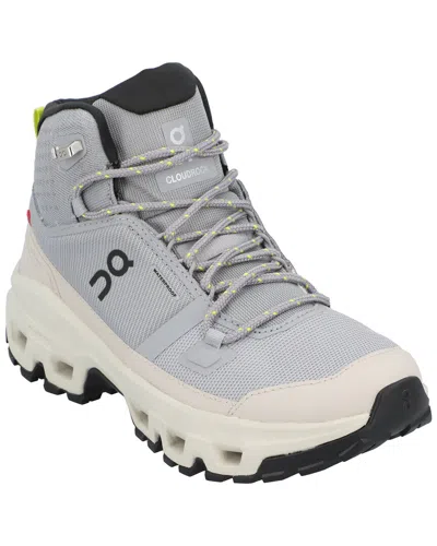 On Running Cloudrock Mid Waterproof Canvas Sneaker In Silver
