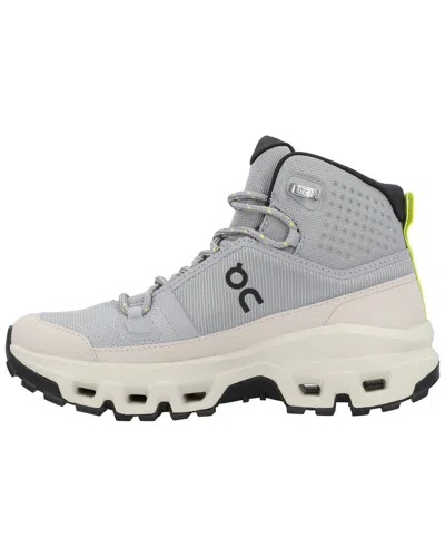 On Running Cloudrock Mid Waterproof Canvas Sneaker In Silver