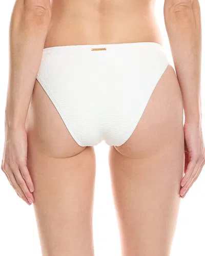 Milly Margot Solid Texture Bikini Bottom In White