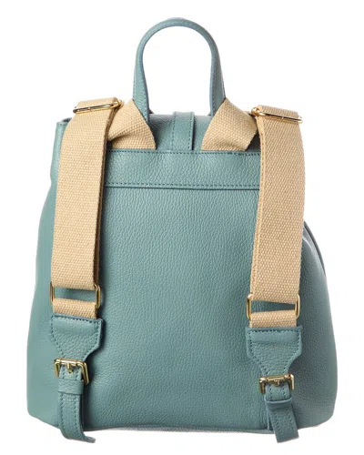 Italian Leather Backpack In Blue