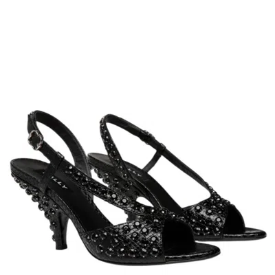 Bally Katy Python Printed Leather Sandals In Black