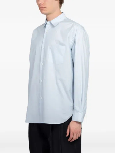 Ssstein Oversized Regular-collar Shirt In Blue