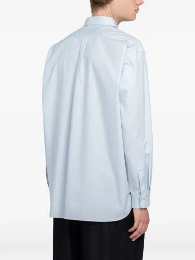 Ssstein Oversized Regular-collar Shirt In Blue