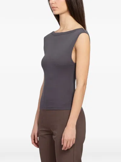 St Agni Ballerina Organic Cotton-jersey Top In Blue