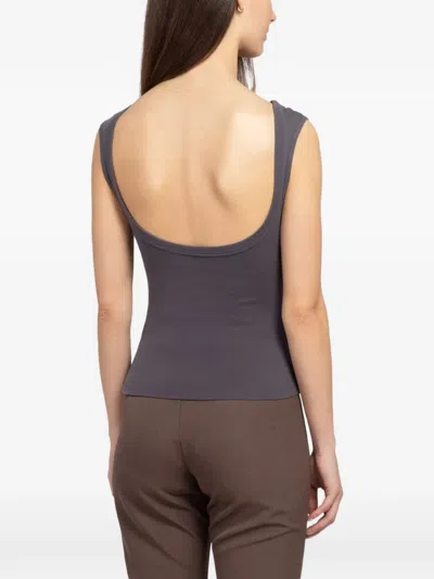 St Agni Ballerina Organic Cotton-jersey Top In Blue