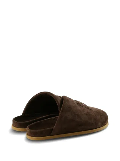 Givenchy Logo-patch Slides In Brown