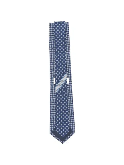 Ferragamo Tortoiseshell-print Silk Tie In Blue