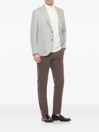 Latorre Herringbone-pattern Notch-lapel Jacket In Green