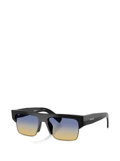 Prada Square-frame Gradient Sunglasses In Black