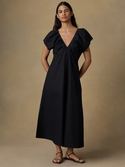 Faherty Coastal Poplin Bondhi Dress In Black