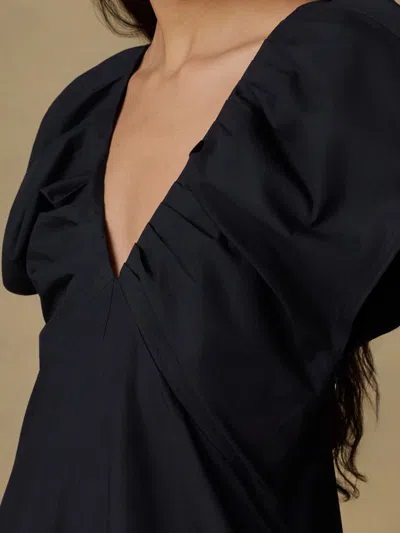 Faherty Coastal Poplin Bondhi Dress In Black