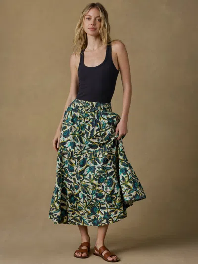 Faherty Montecito Linen Maxi Skirt In Multi