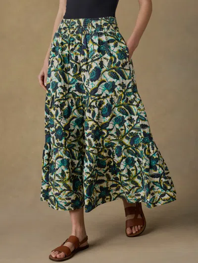 Faherty Montecito Linen Maxi Skirt In Multi