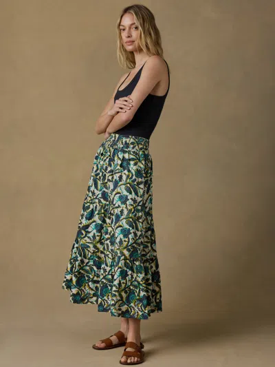 Faherty Montecito Linen Maxi Skirt In Multi