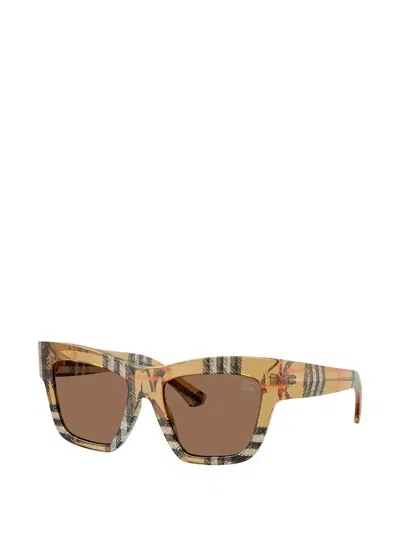 Burberry Check-pattern Square-frame Sunglasses In Pattern