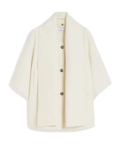 Max Mara Button-up Cape Jacket In Neutral