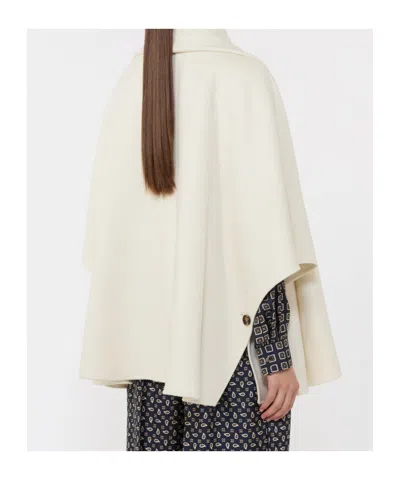 Max Mara Button-up Cape Jacket In Neutral