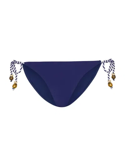 Milly Two Tone Rope Bikini Bottom In Blue