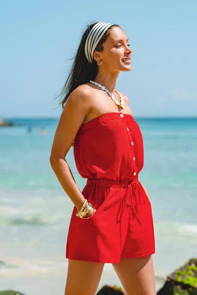 Cupshe Too Hot Red Romper In Multi