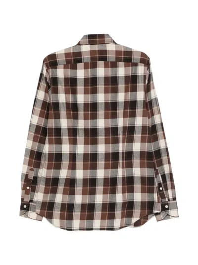 Glanshirt 체크 패턴 셔츠 In Brown