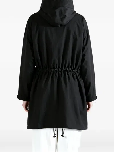 Y's Hooded Multi-pocket Coat In Black