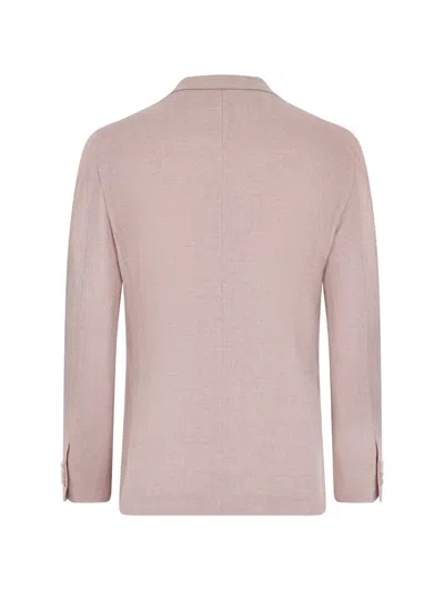 Tagliatore Herringbone-pattern Single-breasted Blazer In Neutral