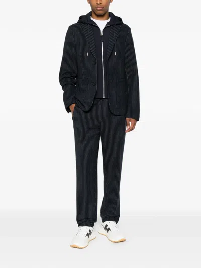 Mackage 핀스트라이프 후드 블레이저 In Black