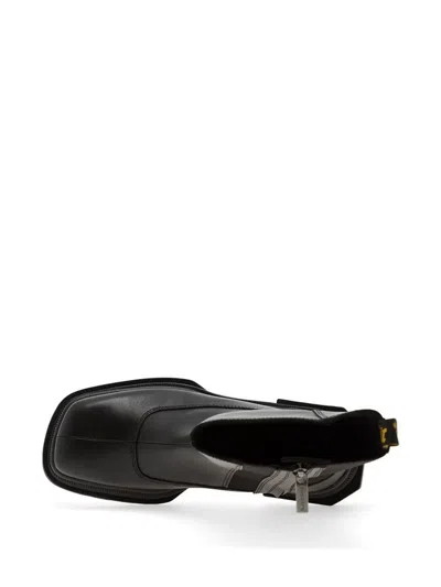 Dr. Martens Square-toe Leather Boots In Black