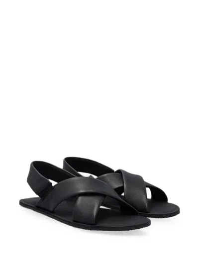 Groundies Crossover-strap Sandals In Black