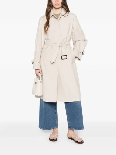 Max Mara Mantel Mit Gürtel In Neutral