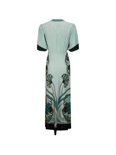 La Doublej Marlene Satin-trimmed Printed Silk-crepe Midi Dress In Multi