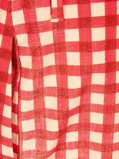 Ermanno Scervino Gingham-check Flared Trousers In Red