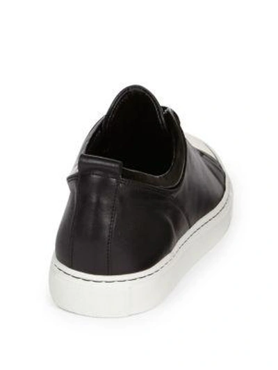 Shop Lanvin Leather Low-top Cap Toe Sneakers In Black