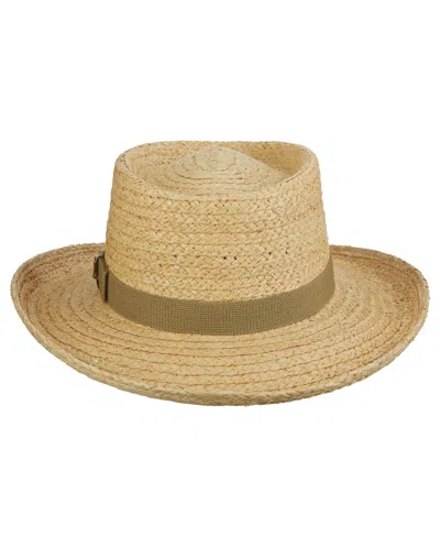 Scala Men's Raffia Gambler Hat In Pattern