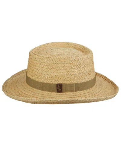 Scala Men's Raffia Gambler Hat In Pattern