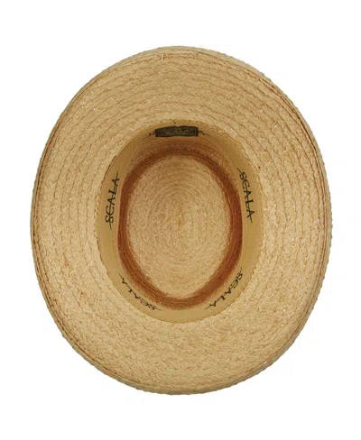 Scala Men's Raffia Gambler Hat In Pattern