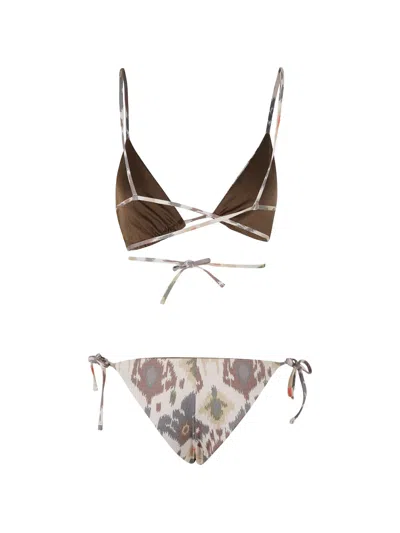 Bazar Deluxe Ceylon Triangle Drawstring Polyamide-blend Bikini In Black