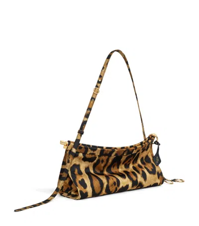 Alaïa Medium Twill Le Click East West Shoulder Bag In Animal Print