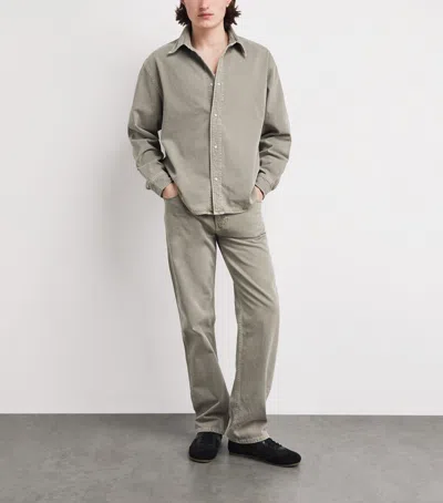 Frame Cotton-blend Overshirt In Gray