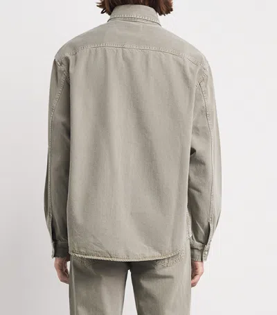 Frame Cotton-blend Overshirt In Gray