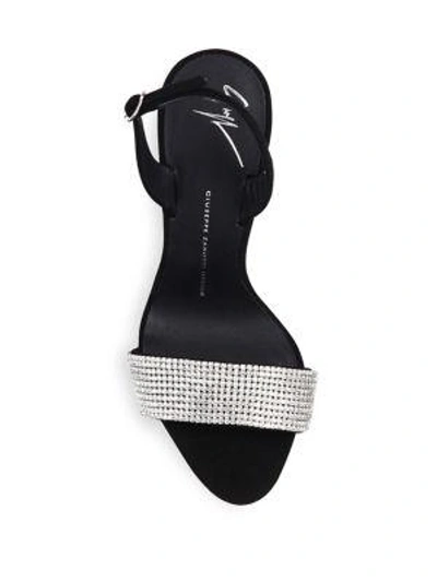 Shop Giuseppe Zanotti Crystal-embellished Suede Slingbacks In Cipria